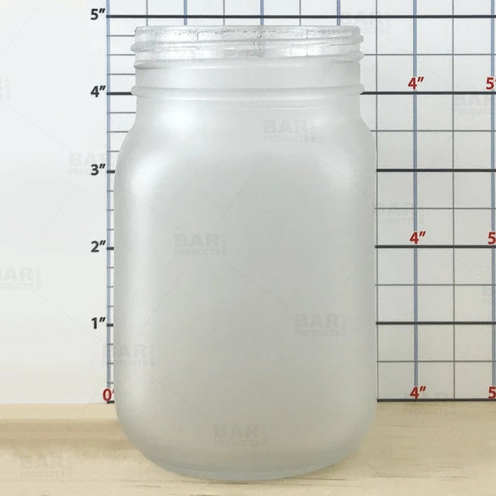 Best Sale 🎁 BarMan BarConic® Frosted Mason Jar Mug Glass W/ No Handle - 12 Oz 🧨 - Image 2