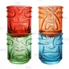 New 👏 BarMan Colored Tiki Stacking Tumblers (12oz) - Set Of 4 🔥