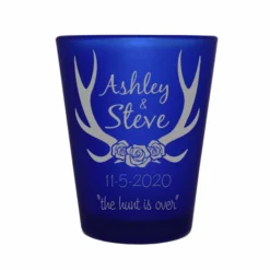 Cheapest ⌛ BarMan CUSTOMIZABLE - 1.5oz Blue Frosted Shot Glass - Antlers 🎁
