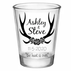 Discount 👏 BarMan CUSTOMIZABLE - 1.75oz Clear Wedding Shot Glass - Antlers (Version 2) 😉 -Barman Sales Store 5114 antlers web 700x700