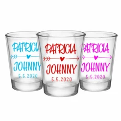 Promo ✔️ BarMan CUSTOMIZABLE - 1.75oz Clear Wedding Shot Glass - Heart Arrow 😀
