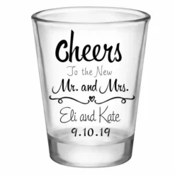 Best Pirce ⌛ BarMan CUSTOMIZABLE - 1.75oz Clear Wedding Shot Glass - Cheers 🥰 -Barman Sales Store 5114 cheers web 700x700