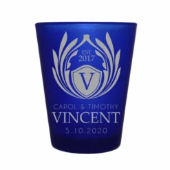 Cheap 👏 BarMan CUSTOMIZABLE - 1.5oz Blue Frosted Shot Glass - Crest 1 👏