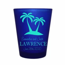 Coupon 😉 BarMan CUSTOMIZABLE - 1.5oz Blue Frosted Shot Glass - Palms 😀