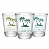 Best deal 🧨 BarMan CUSTOMIZABLE - 1.75oz Clear Wedding Shot Glass - Palm Trees 🧨
