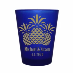 Discount 🎉 BarMan CUSTOMIZABLE - 1.5oz Blue Frosted Shot Glass - Pineapples 💯 -Barman Sales Store 5114 pineapple blue fr web1 700x700