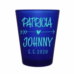 Buy ❤️ BarMan CUSTOMIZABLE - 1.5oz Blue Frosted Shot Glass - Arrow Heart 👍 -Barman Sales Store 5114 simple blue fr web1 700x700