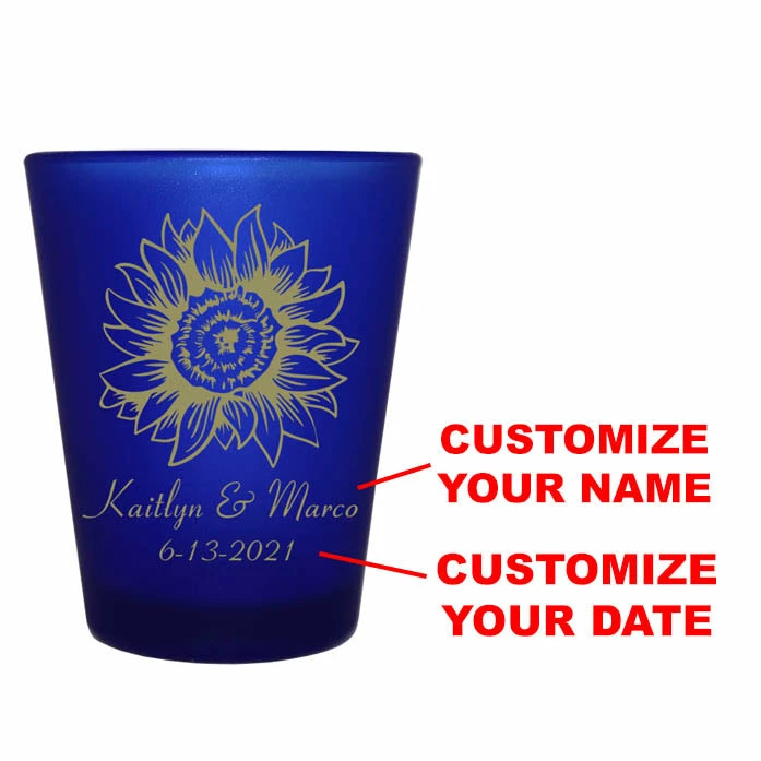 Deals ⭐ BarMan CUSTOMIZABLE - 1.5oz Blue Frosted Shot Glass - Sunflower 👏 2 Deals ⭐ BarMan CUSTOMIZABLE - 1.5oz Blue Frosted Shot Glass - Sunflower 👏 - Image 2