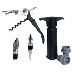Top 10 🌟 BarMan Wine Accessory Set - Onyx - 6 Piece 😀 -Barman Sales Store 6pc onyx wine accessory set tools 700x700