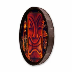 Top 10 🤩 BarMan Midnight Sun Wood Barrel Top Sign/Clock 🧨 -Barman Sales Store BarrelTop SideAngledView BT KC BARR CB MSUN 700x700