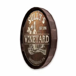 Budget ๐ BarMan Custom Wood Barrel Top Sign โ Vineyard โญ 7 Budget ๐ BarMan Custom Wood Barrel Top Sign โ Vineyard โญ -Barman Sales Store BarrelTop SideAngledView LG BT KC BARR SIGN VINE 700x700