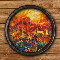 Best deal 🥰 BarMan Lucky Tiki Wood Barrel Top Sign/Clock 😀 -Barman Sales Store BarrelTop StraightFlatView BT KC BARR CB LUCKY 700x700