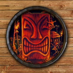 Top 10 🤩 BarMan Midnight Sun Wood Barrel Top Sign/Clock 🧨 -Barman Sales Store BarrelTop StraightFlatView BT KC BARR CB MSUN 700x700