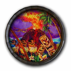 Discount ✔️ BarMan Tiki Hula Show Bar Wood Barrel Top Sign/Clock 🔥 -Barman Sales Store BarrelTop StraightFlatView 0012 BT KC BARR CB SHOW 700x700