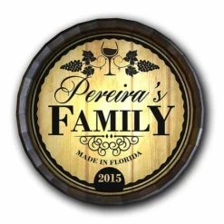 Best Sale 🔔 BarMan Custom Wood Barrel Top Sign – Family 😉
