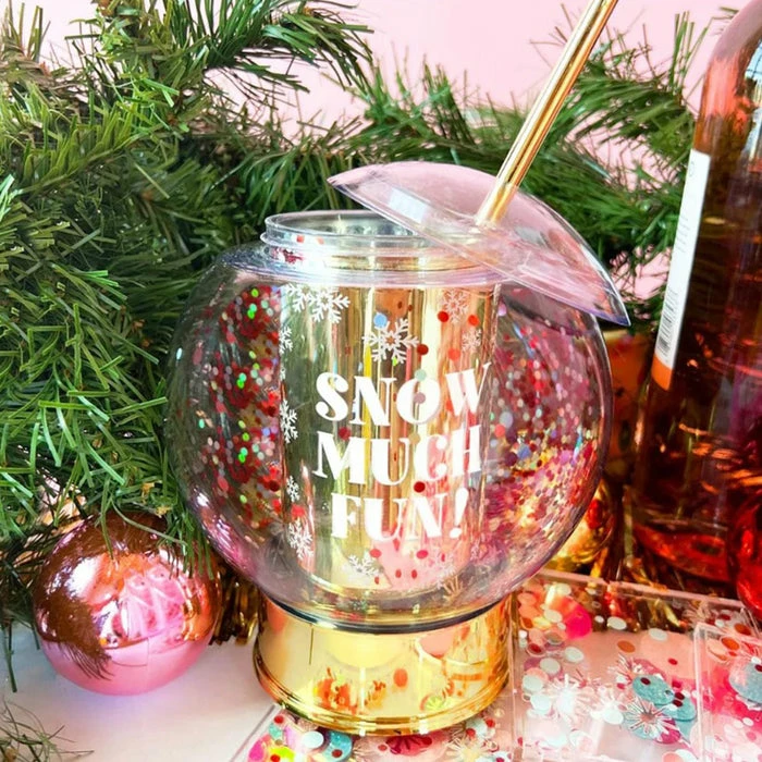 Budget ๐ BarMan Snow Much Fun Novelty Confetti Snowglobe Cup W/Straw - 12oz. โญ 2 Budget ๐ BarMan Snow Much Fun Novelty Confetti Snowglobe Cup W/Straw - 12oz. โญ - Image 2