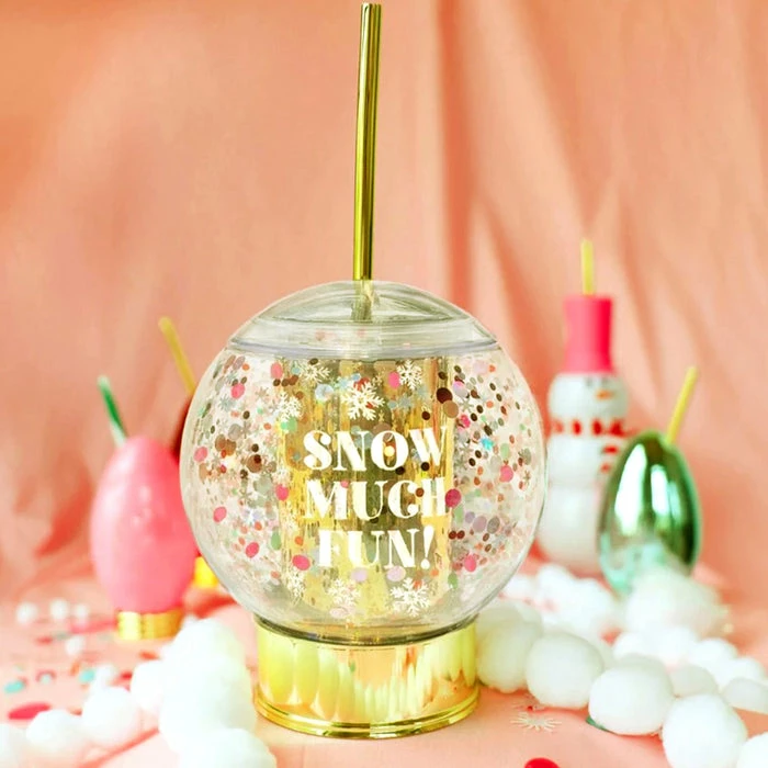 Budget ๐ BarMan Snow Much Fun Novelty Confetti Snowglobe Cup W/Straw - 12oz. โญ 4 Budget ๐ BarMan Snow Much Fun Novelty Confetti Snowglobe Cup W/Straw - 12oz. โญ - Image 4