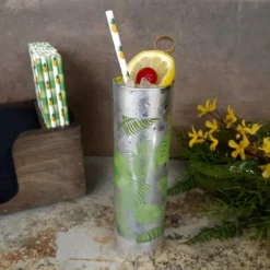 Coupon 😉 BarMan Tropical Leaves Tom Collins Glass - 16oz 🌟 -Barman Sales Store GW TRTC 16 Rollover 700x700