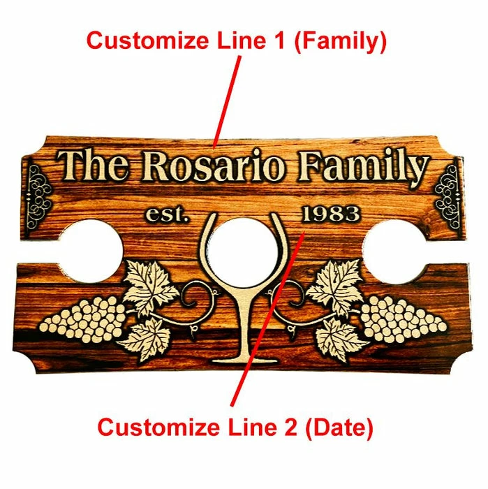 Cheap 🧨 BarMan CUSTOMIZABLE WOOD WINE GLASS CADDY - FAMILY RUSTIC WOOD ⭐ 2 Cheap 🧨 BarMan CUSTOMIZABLE WOOD WINE GLASS CADDY - FAMILY RUSTIC WOOD ⭐ - Image 2