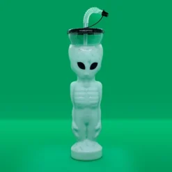 Wholesale 💯 BarMan BarConic® Alien Party Yard Cup With Lid And Straw - 27 Oz. 🥰 -Barman Sales Store alien party yard back green back 700x700