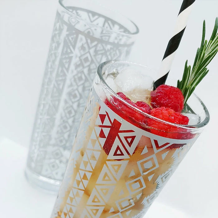 Budget 😍 BarMan BarConic® Collins Glass - Silver Aztec Pattern - 9.5 Ounce 🎉 2 Budget 😍 BarMan BarConic® Collins Glass - Silver Aztec Pattern - 9.5 Ounce 🎉 - Image 2