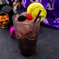 Best Sale 🛒 BarMan BarConic® Plastic Skull Cup - Smoke - 20 Ounce ⌛ -Barman Sales Store barconic smoked skull cup scene2 700x700