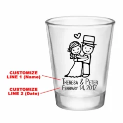 Budget 🎁 BarMan CUSTOMIZABLE - 1.75oz Clear Shot Glass - Cute Bride And Groom ⭐ -Barman Sales Store bride groom wedding web1 700x700