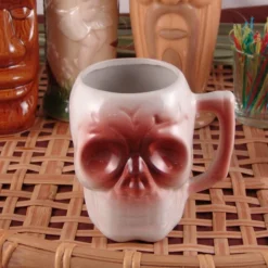 New 👏 BarMan BarConic® Tiki Drinkware - Ceramic Skull Mug - 10 Ounce ⭐ -Barman Sales Store ceramic skull tiki mug 800 700x700