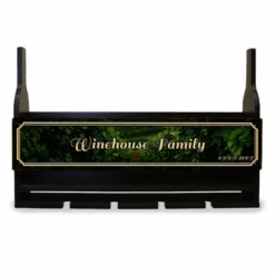 Flash Sale ✨ BarMan CUSTOMIZABLE Wall Mounted Wine Bottle & Glass Hanging Shelf W/ Painted Vineyard Plaque ✔️