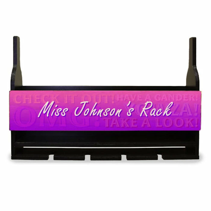 Outlet 🤩 BarMan CUSTOMIZABLE Wall Mounted Wine Bottle & Glass Hanging Shelf W/ Fun Pink Plaque 😉 1 Outlet 🤩 BarMan CUSTOMIZABLE Wall Mounted Wine Bottle & Glass Hanging Shelf W/ Fun Pink Plaque 😉