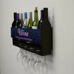 Cheap ⭐ BarMan Wall Mounted Wine Bottle & Glass Hanging Shelf W/ Grapes Crushing It Plaque ❤️ -Barman Sales Store customizable wall wine glass hanging shelf bottles glasses side grapes 041f7319 b978 40cf 8658 76fd6f721a8f 700x700