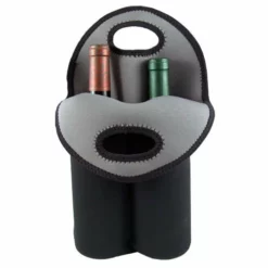 New 🎁 BarMan Wine Totes - Black Neoprene 😀 -Barman Sales Store dbl front open 1 700x700