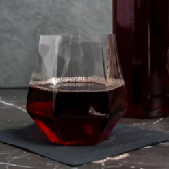 Best reviews of 😉 BarMan Diamond-Shaped Plastic Stemless Wine Glasses - 12 Pack - 12 Ounce ⭐ -Barman Sales Store diamond shaped wine glass scene2 700x700