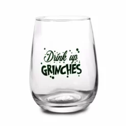 Wholesale 👍 BarMan Drink Up Grinches Stemless Wine Glass 👍