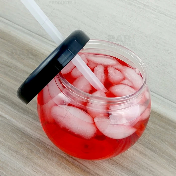Outlet 😉 BarMan BarConic® Clear Fishbowl Plastic Drinkware - 20 Ounce - With Lid And Straw 🤩 2 Outlet 😉 BarMan BarConic® Clear Fishbowl Plastic Drinkware - 20 Ounce - With Lid And Straw 🤩 - Image 2
