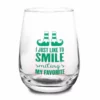 Best Sale 🌟 BarMan Elf - I Just Like To Smile Stemless Wine Glass 😉
