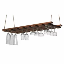 Buy 🎁 BarMan Glass Rack - 14" X 35" - Walnut Wood 😀