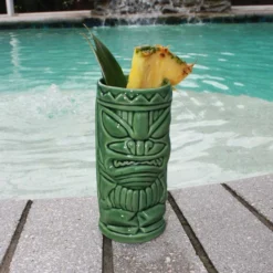 Promo ⌛ BarMan BarConic® Tiki Drinkware – Growl – 12oz. 🎁 -Barman Sales Store growl ceramic tiki mug green cup 1 700x700
