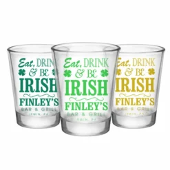Coupon 😍 BarMan CUSTOMIZABLE - 1.75oz Clear Shot Glass - Eat, Drink And Be Irish 🌟 -Barman Sales Store irish shot web 5 700x700