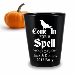 New 🧨 BarMan CUSTOMIZABLE - 1.75oz Black Shot Glass - Spell 🧛 Halloween Design ❤️ -Barman Sales Store lg gw 1032ash spell ayn spell hallowen shot glasses web 700x700