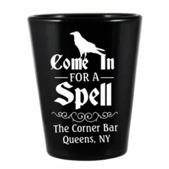 New 🧨 BarMan CUSTOMIZABLE - 1.75oz Black Shot Glass - Spell 🧛 Halloween Design ❤️
