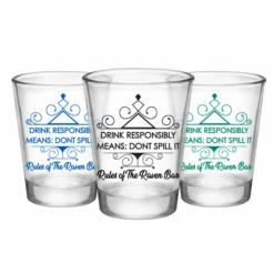 Coupon 🧨 BarMan Customizable 1.75 Oz. Clear Shot Glass- Drink Responsibly Means Don't Spill It! The Rules Of The Bar! - AYN 🎁