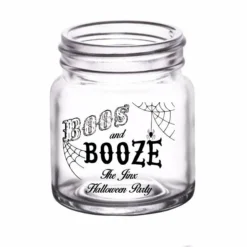 New ⌛ BarMan CUSTOMIZABLE - 2oz Clear Mini Mason Jar Shot Glass - Boos & Booze ✔️