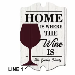 Deals 😍 BarMan Custom Tavern Shaped Wood Bar Sign - Home Is Where The Wine Is 🎉 -Barman Sales Store lg sign plq homewine home is wine wood plq how 700x700
