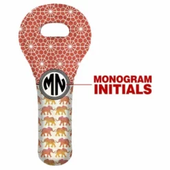 Deals 🌟 BarMan CUSTOMIZABLE Wine Tote - Watercolor Elephants 🎉 -Barman Sales Store lg wt 67 mono elephants 1 700x700