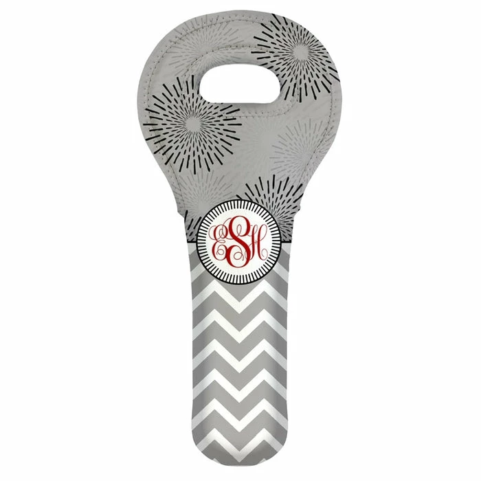 Buy ⭐ BarMan CUSTOMIZABLE Wine Tote - Monogram Design - Gray Sunburst // Chevron 🧨 1 Buy ⭐ BarMan CUSTOMIZABLE Wine Tote - Monogram Design - Gray Sunburst // Chevron 🧨