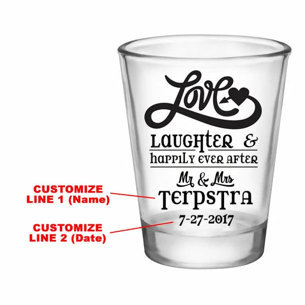 Flash Sale 😍 BarMan CUSTOMIZABLE - 1.75oz Clear Shot Glass - Love, Laughter & Ever After 🤩 2 Flash Sale 😍 BarMan CUSTOMIZABLE - 1.75oz Clear Shot Glass - Love, Laughter & Ever After 🤩 - Image 2