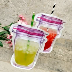 Top 10 ✔️ BarMan Mason Jar Zipper Cocktail Bag - 17oz 🧨 -Barman Sales Store mason jar drink pouch 2 700x700