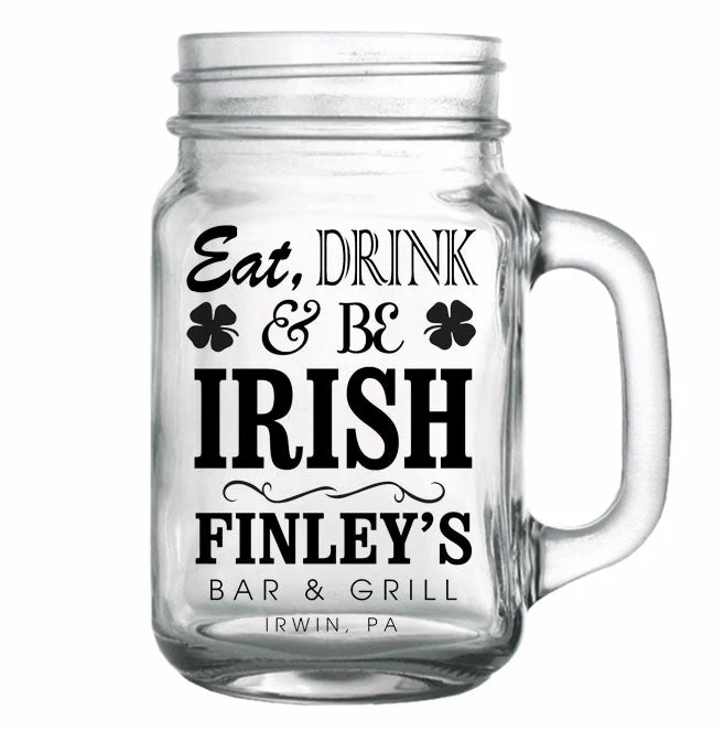 Flash Sale 👍 BarMan CUSTOMIZABLE - 16oz Mason Jar With Handle - Irish 👏 1 Flash Sale 👍 BarMan CUSTOMIZABLE - 16oz Mason Jar With Handle - Irish 👏