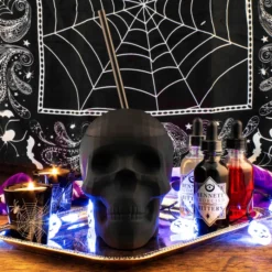 Cheapest 💯 BarMan Skull Cup W/lid & Straw - 22 Ounce (Color Options) 😉 -Barman Sales Store matte black skull scene1 700x700